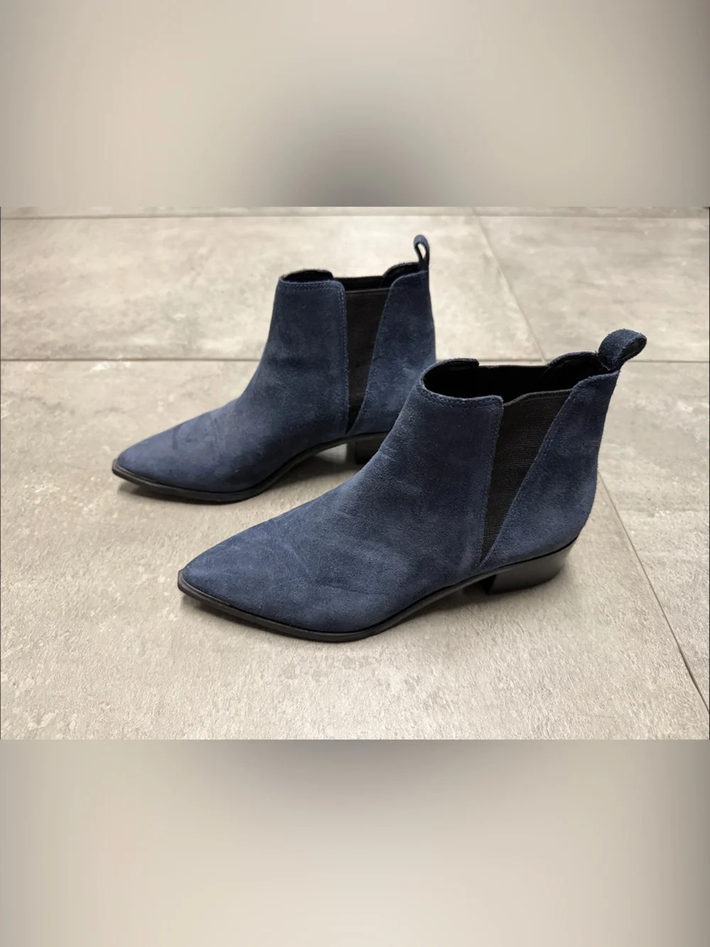Marc Fisher Navy Suede Pointed Ankle Booties